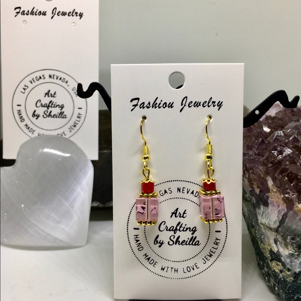 Cubed semi-Swarovski Earings